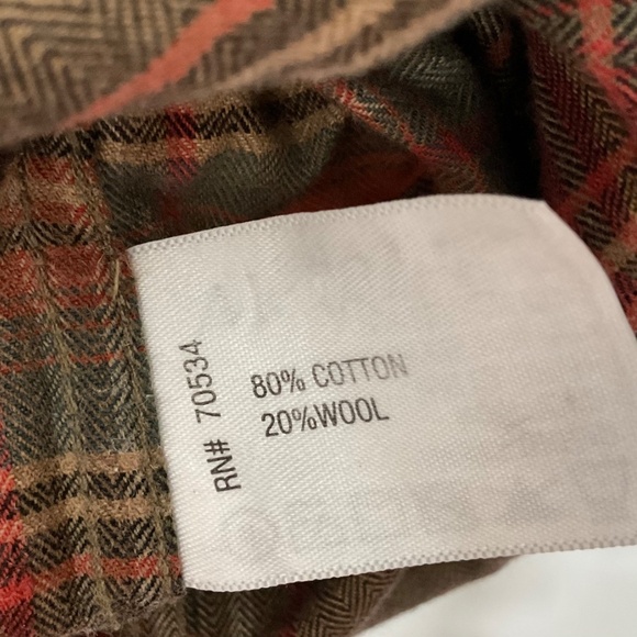 Orvis Men’s Flannel Plaid Long Sleeve Shirt XXL Button Down Brown - Picture 7 of 7